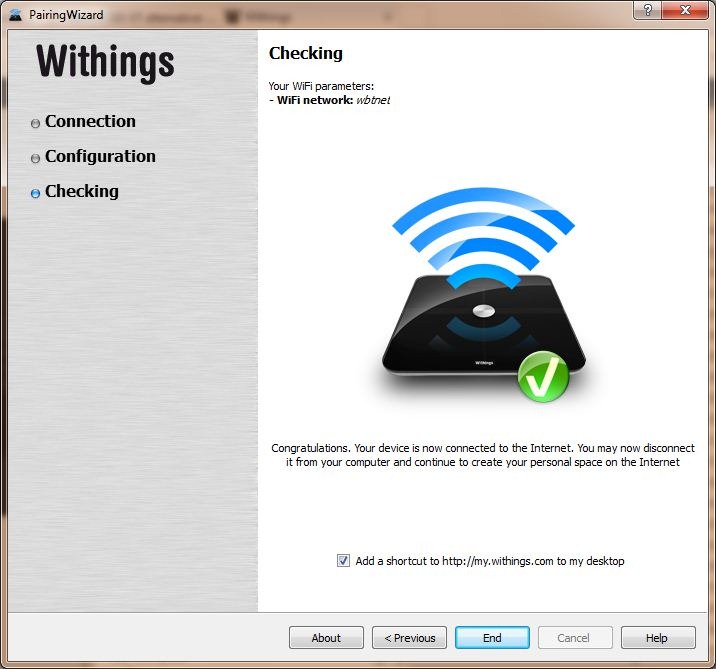 Withings WiFi Network Setup Complete