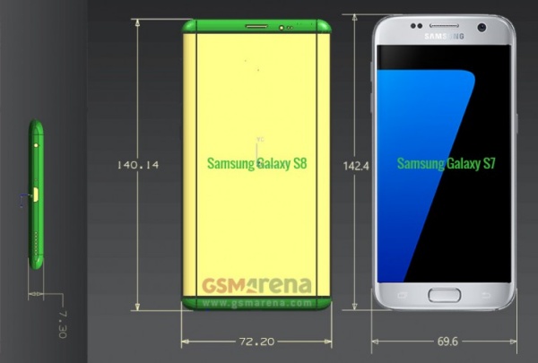 Leaked schematics reveal bigger screens for the Galaxy S8 and S8 Plus