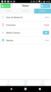 Abode Starter Kit review app screens status list