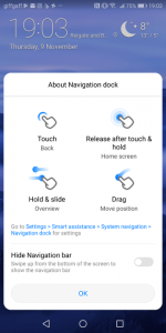 Huawei Mate 10 Pro app screen gestures
