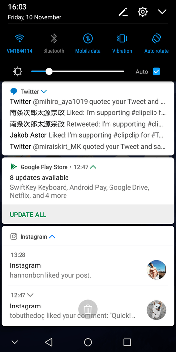 Huawei Mate 10 Pro app screen notifications