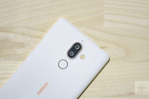 Nokia 7 Plus Hands-On | Back of the the phone showing off the camera and logo