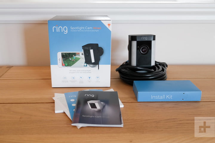 ring spotlight cam wired review box