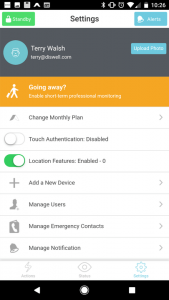 Abode Starter Kit review app screens settings