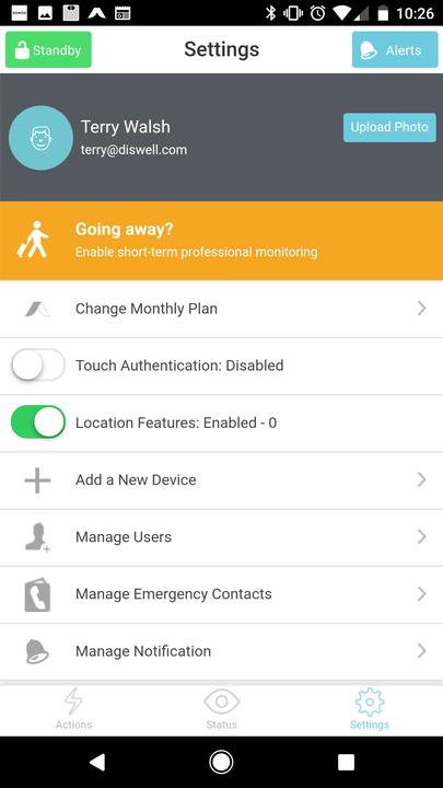 Abode Starter Kit review app screens settings